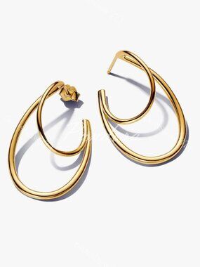 Pandora Organically Shaped Double Hoop Earrings